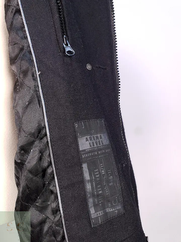 Chaqueta Abrigo Prime Denim Brand Negro 50% Lana Talla SM 8