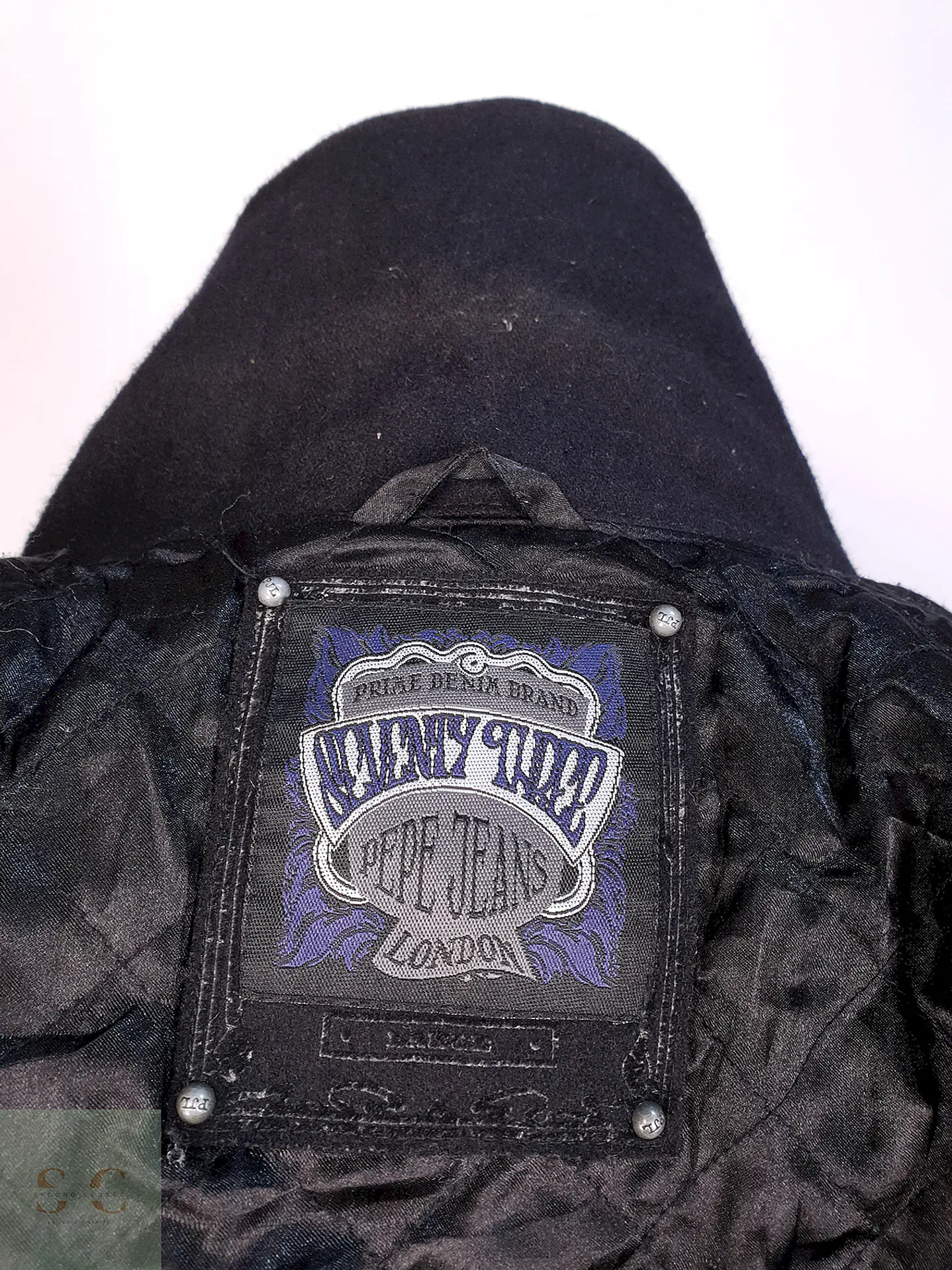 Chaqueta Abrigo Prime Denim Brand Negro 50% Lana Talla SM 13