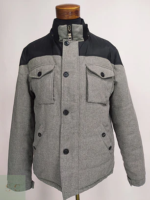 Chaqueta Acolchada Combinada Gris y Negra UMM DJ Set Talla L