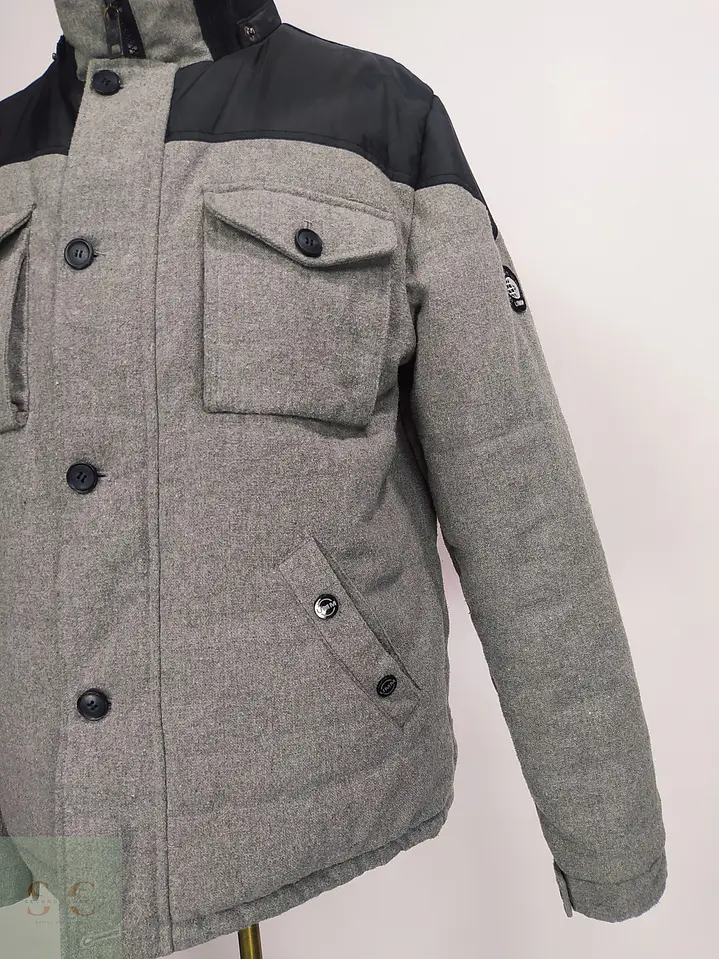 Chaqueta Acolchada Combinada Gris y Negra UMM DJ Set Talla L 2