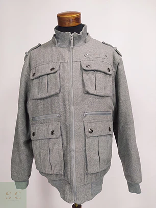 Chaquetón Acolchado Gris Utilitario Southpole Talla XXL