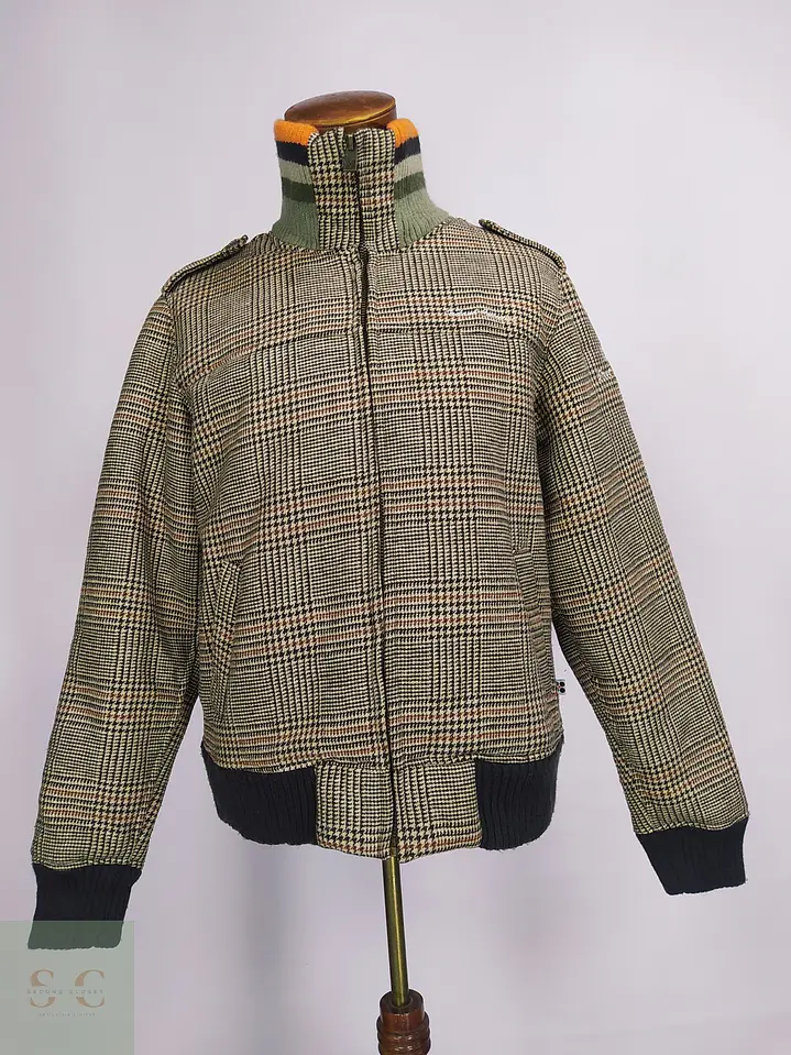 Chaqueta Ireland de Mezcla de Lana Cuadros Glen Plaid y Chiporro Talla M 1
