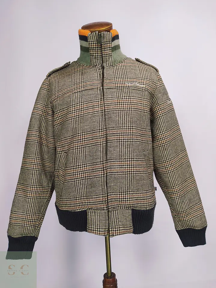 Chaqueta Ireland de Mezcla de Lana Cuadros Glen Plaid y Chiporro Talla M 2