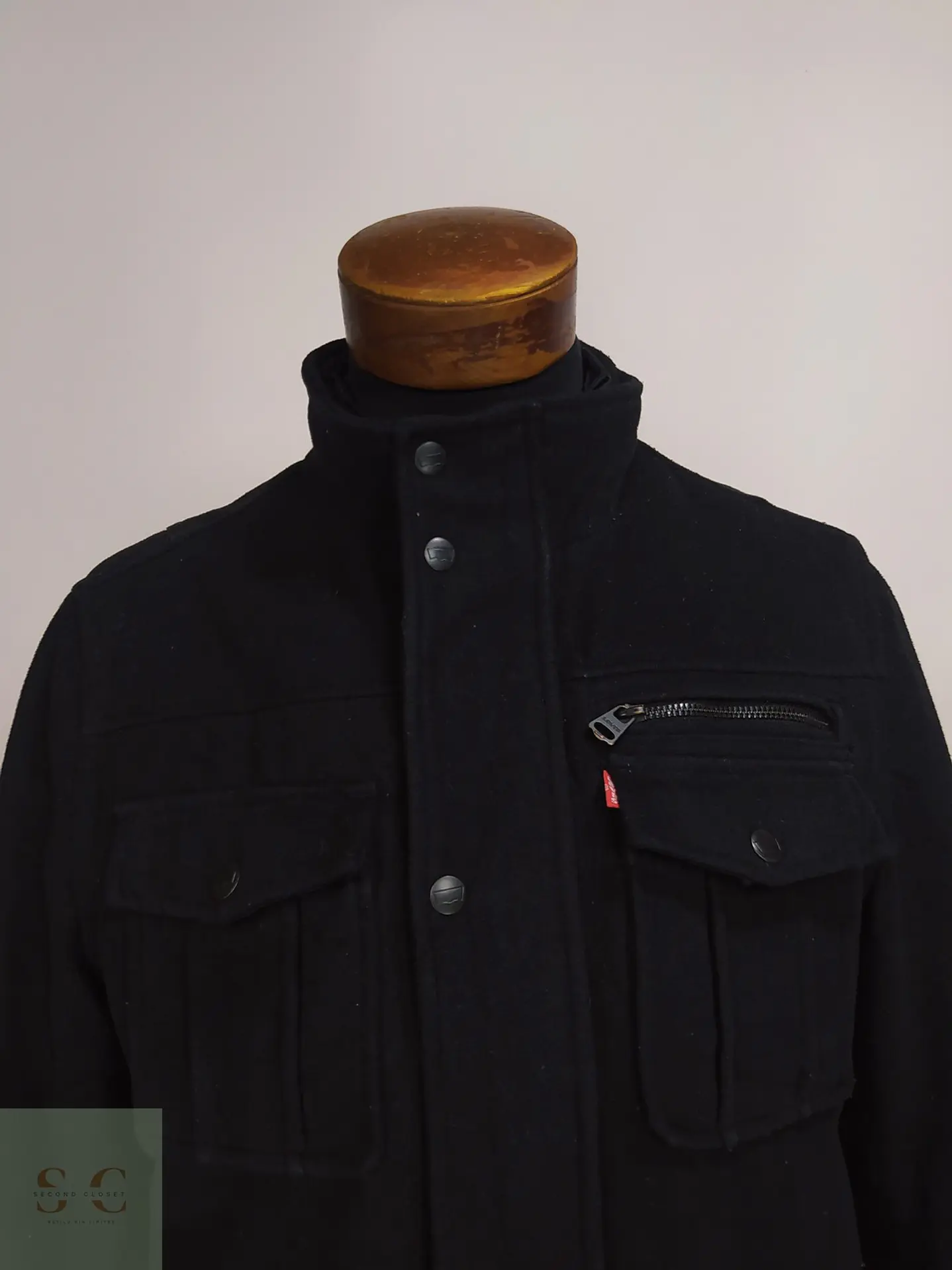 Chaqueta Utility Levi's Negra en Mezcla de Lana Talla SM 3