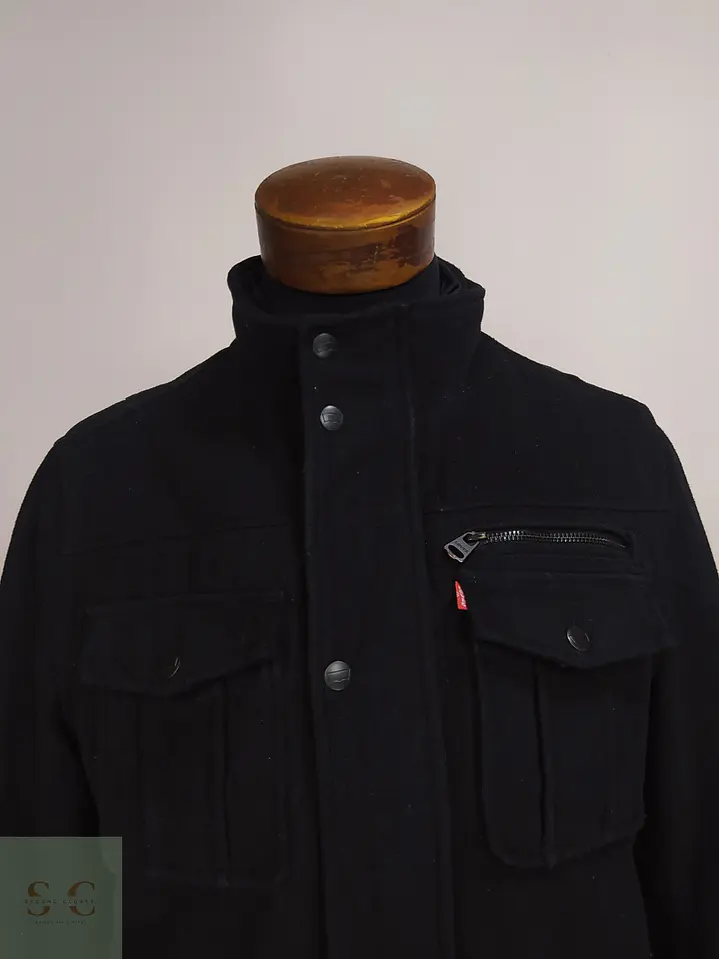 Chaqueta Utility Levi's Negra en Mezcla de Lana Talla SM 3