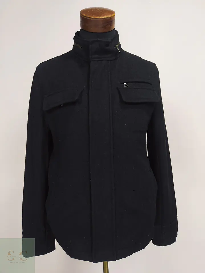Chaqueta Estilo Field Jacket de Mezcla de Lana Negra Talla SM 1