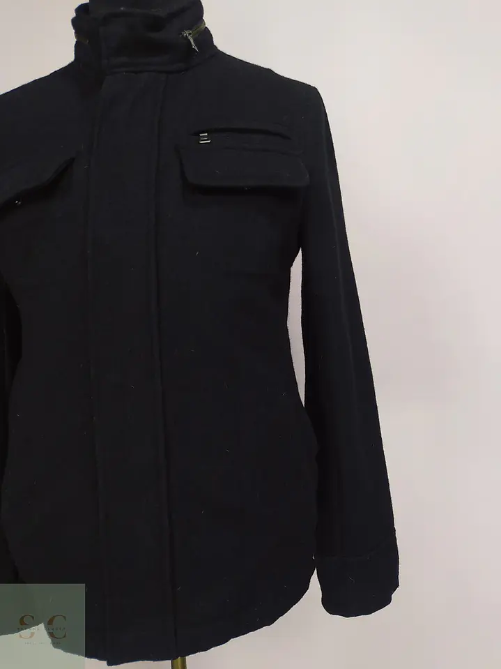 Chaqueta Estilo Field Jacket de Mezcla de Lana Negra Talla SM 2