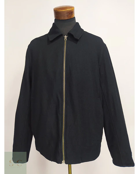 Chaqueta Estilo Harrington de Lana Negra Gap Talla L