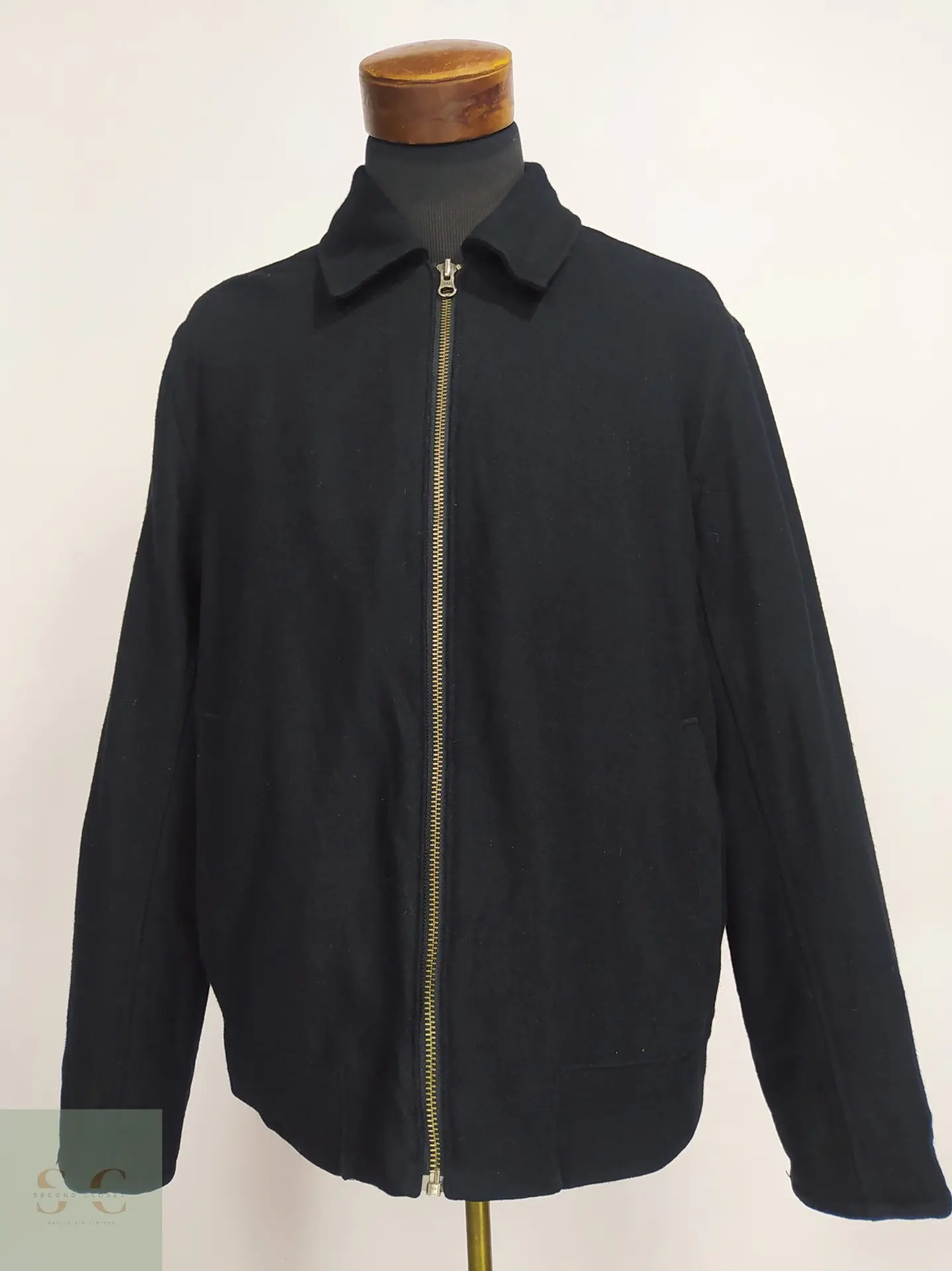Chaqueta Estilo Harrington de Lana Negra Gap Talla L 1