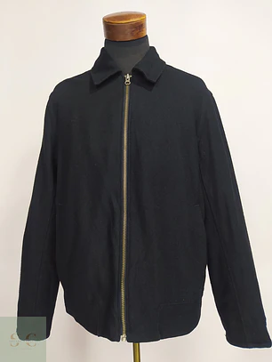 Chaqueta Estilo Harrington de Lana Negra Gap Talla L