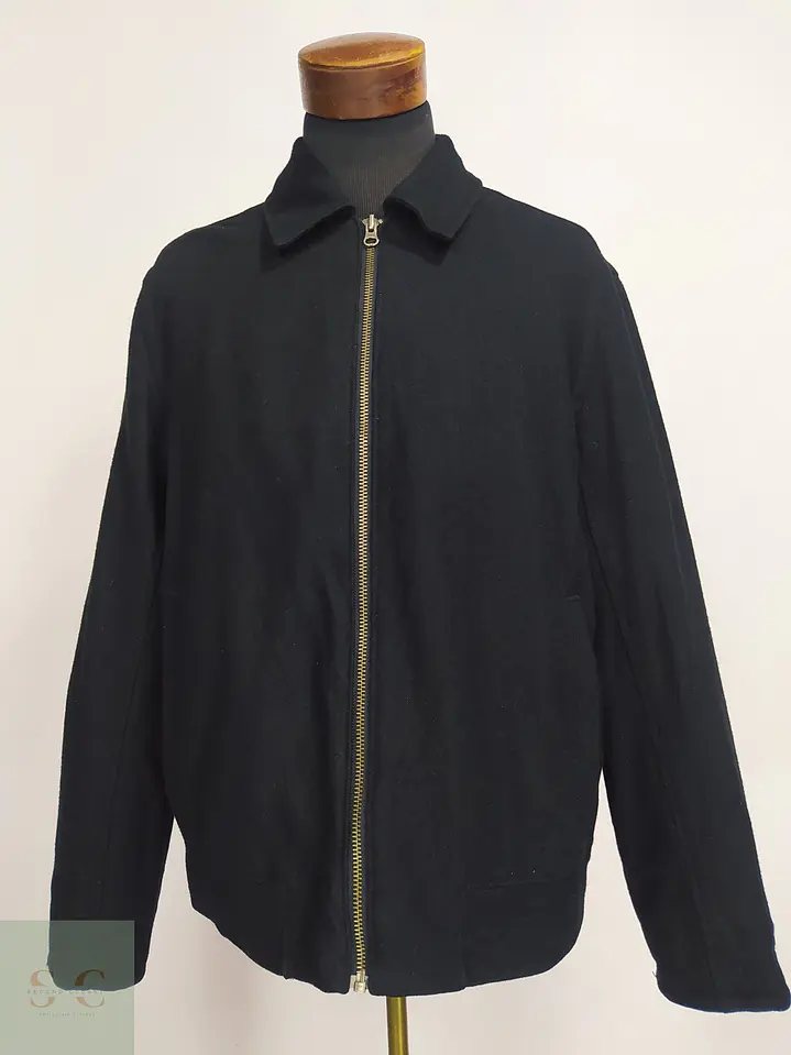 Chaqueta Estilo Harrington de Lana Negra Gap Talla L 1
