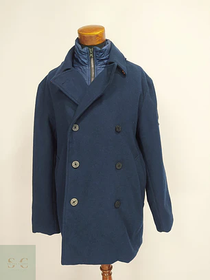 Abrigo Marinero de Lana Azul Gaastra con Pechera Acolchada Talla XXL