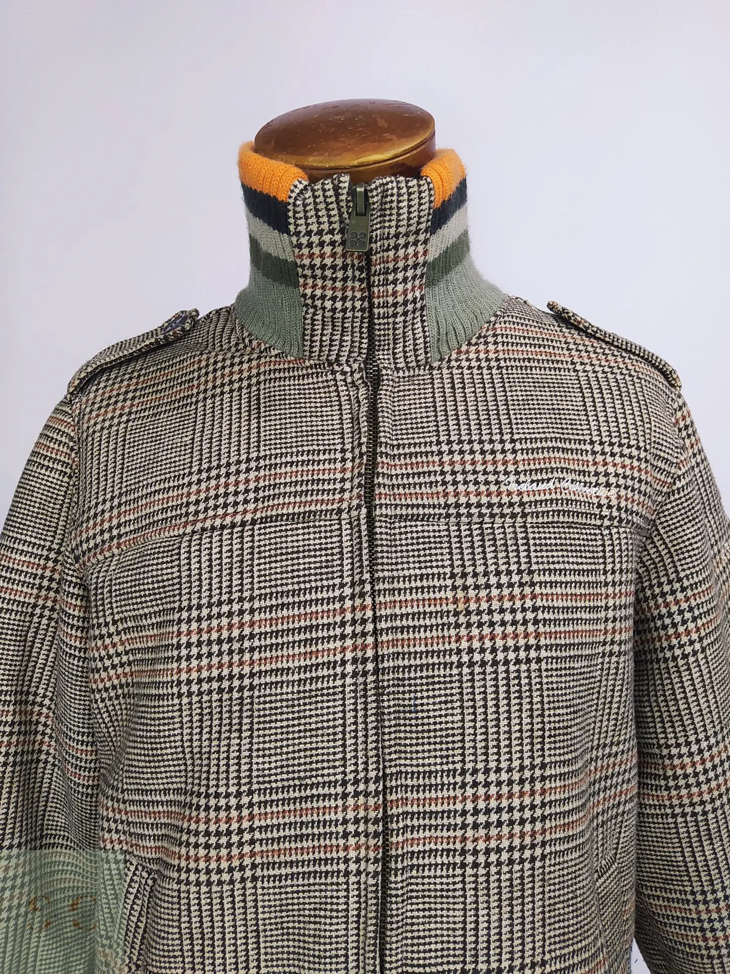 Chaqueta Ireland de Mezcla de Lana Cuadros Glen Plaid y Chiporro Talla M 4
