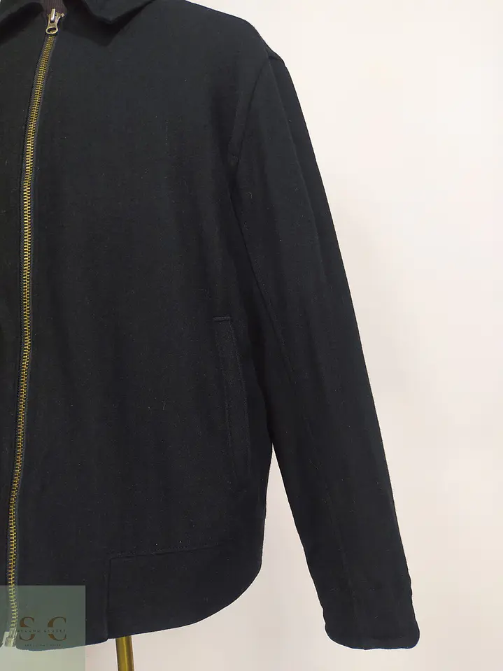 Chaqueta Estilo Harrington de Lana Negra Gap Talla L 2