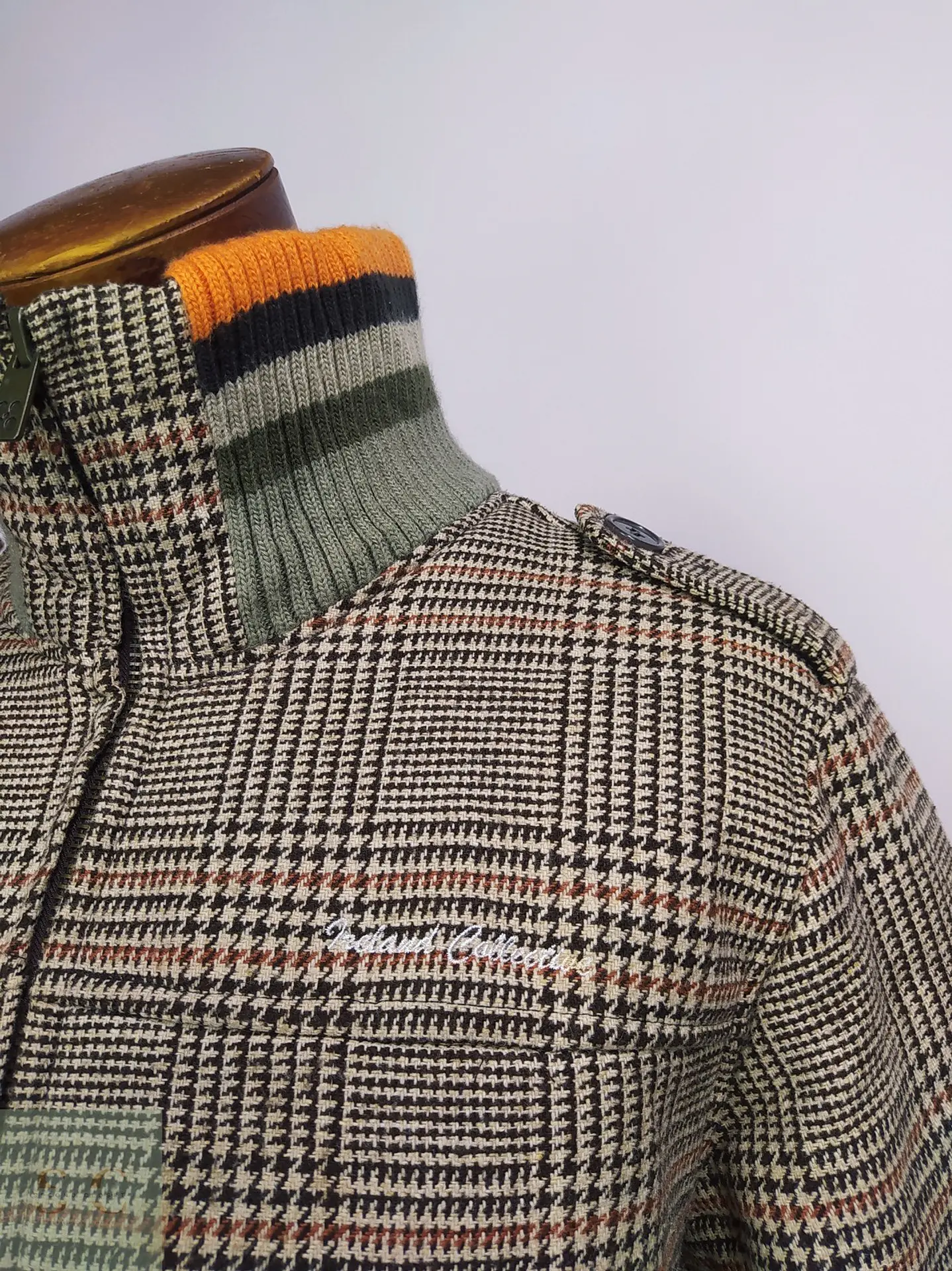 Chaqueta Ireland de Mezcla de Lana Cuadros Glen Plaid y Chiporro Talla M 5