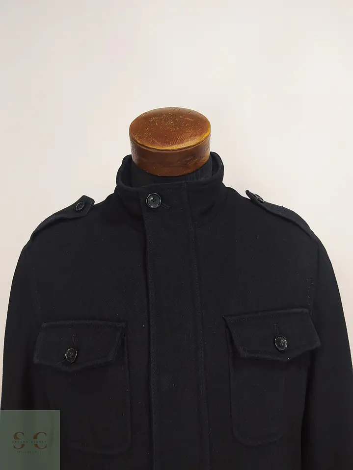 Chaqueta Utilitaria de Mezcla de Lana Negra con Forro Acolchado Merona Talla M 3