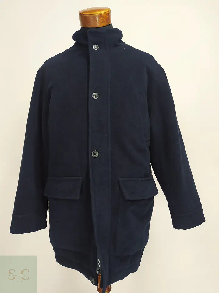 Chaquetón Acolchado de Lana Azul Marino Downstairs Talla XL 1
