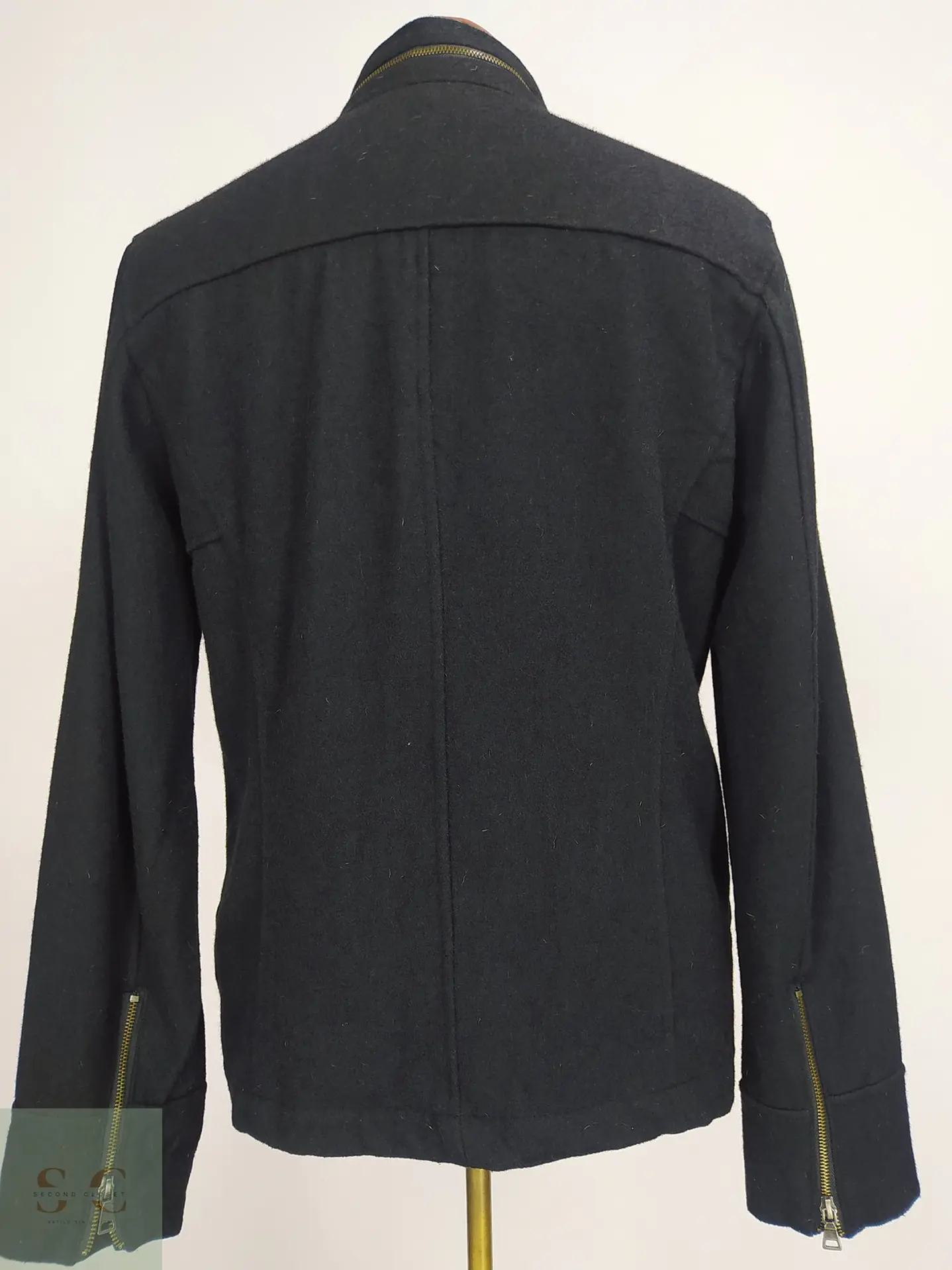 Chaqueta Estilo Field Jacket de Mezcla de Lana Negra Talla SM 5