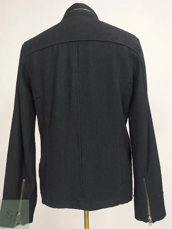 Chaqueta Estilo Field Jacket de Mezcla de Lana Negra Talla SM 5