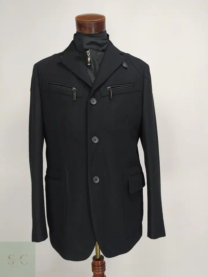 Abrigo Negro con Pechera Desmontable Milestone Talla M 1