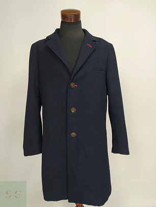 Abrigo de Lana Italiana In.Tes.Pra Azul Marino El Ganso Talla L