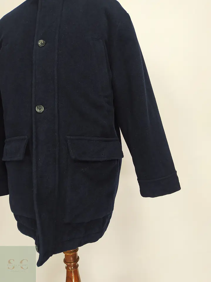 Chaquetón Acolchado de Lana Azul Marino Downstairs Talla XL 2