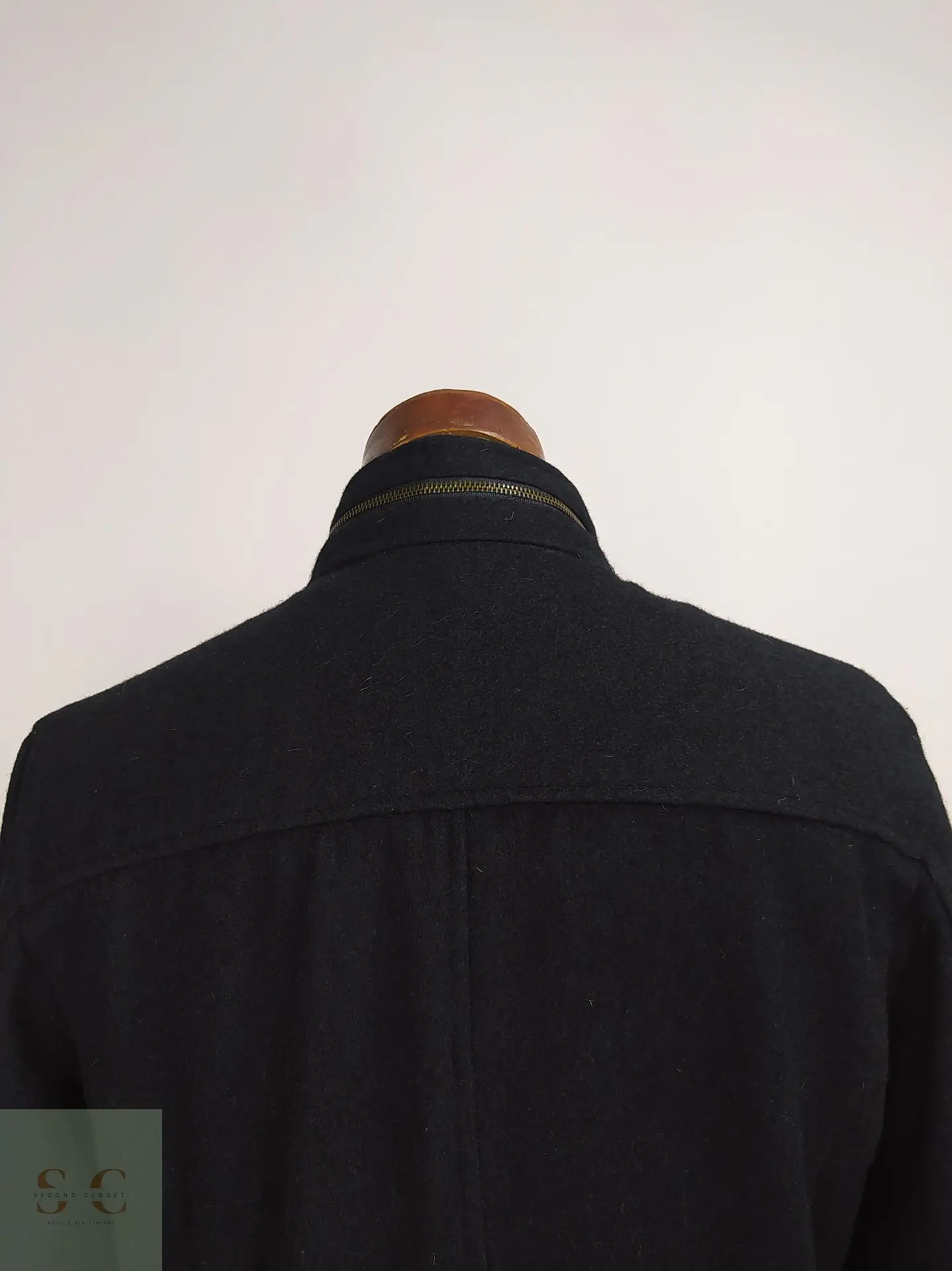 Chaqueta Estilo Field Jacket de Mezcla de Lana Negra Talla SM 6