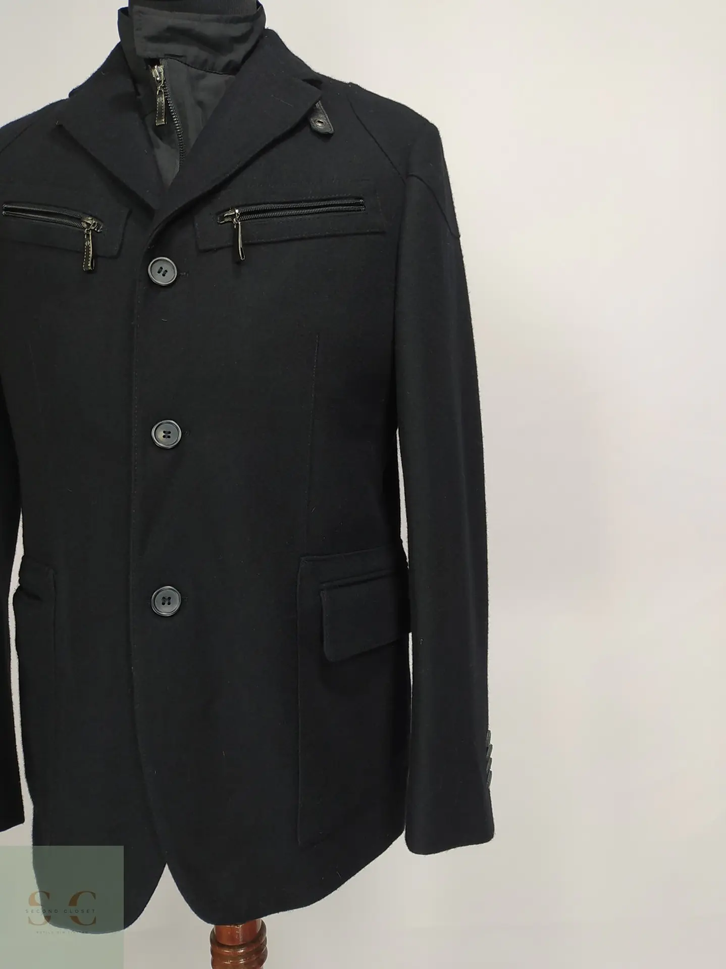 Abrigo Negro con Pechera Desmontable Milestone Talla M 2