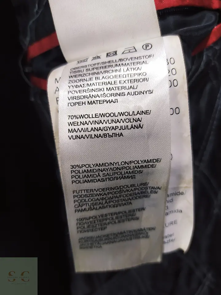 Abrigo Corto de Lana Negro Jake*s con Pechera Integrada Talla SM 10