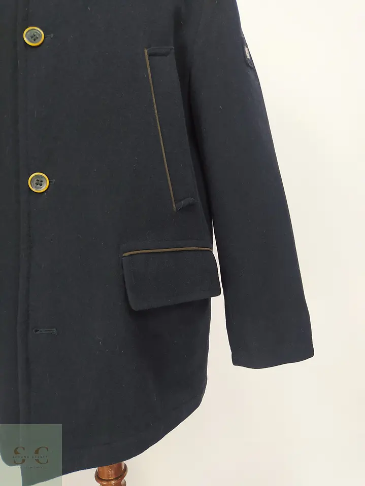 Abrigo Pierre Cardin París Negro con Pechera Acolchada Talla XL 2