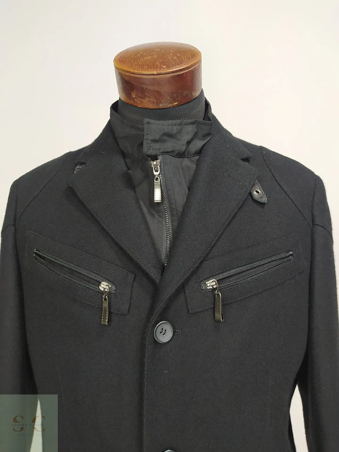 Abrigo Negro con Pechera Desmontable Milestone Talla M 3