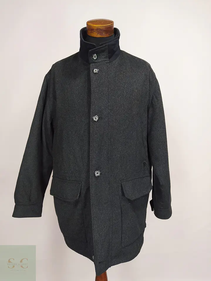 Chaquetón de Lana Virgen y Cachemira Gris Plomo SympaTex Talla XXL 1