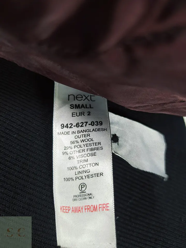 Chaqueta de Mezcla de Lana Azul Marino con Forro Acolchado Talla SM 8