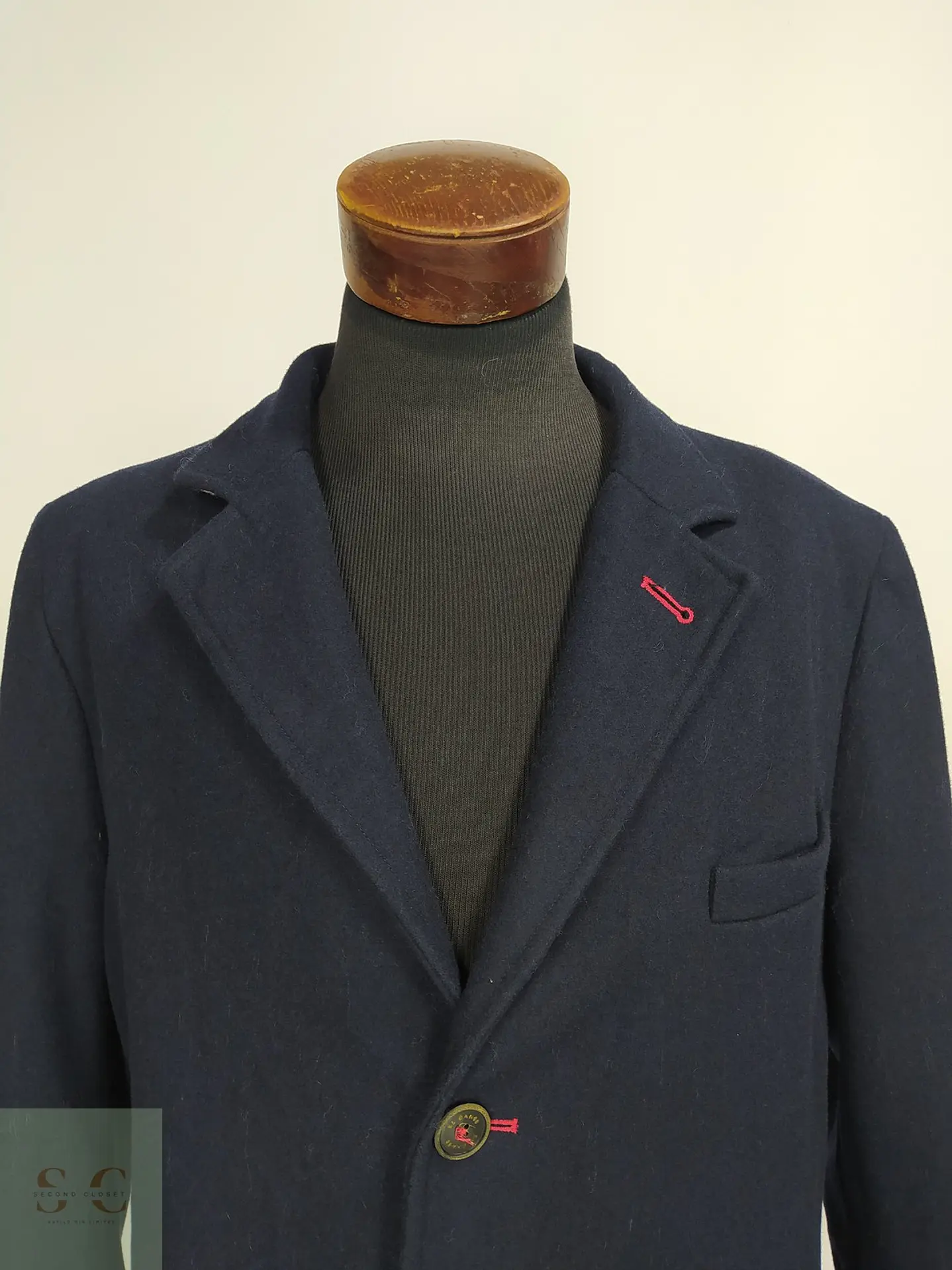 Abrigo de Lana Italiana In.Tes.Pra Azul Marino El Ganso Talla L 3