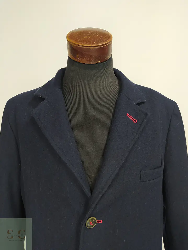 Abrigo de Lana Italiana In.Tes.Pra Azul Marino El Ganso Talla L 3