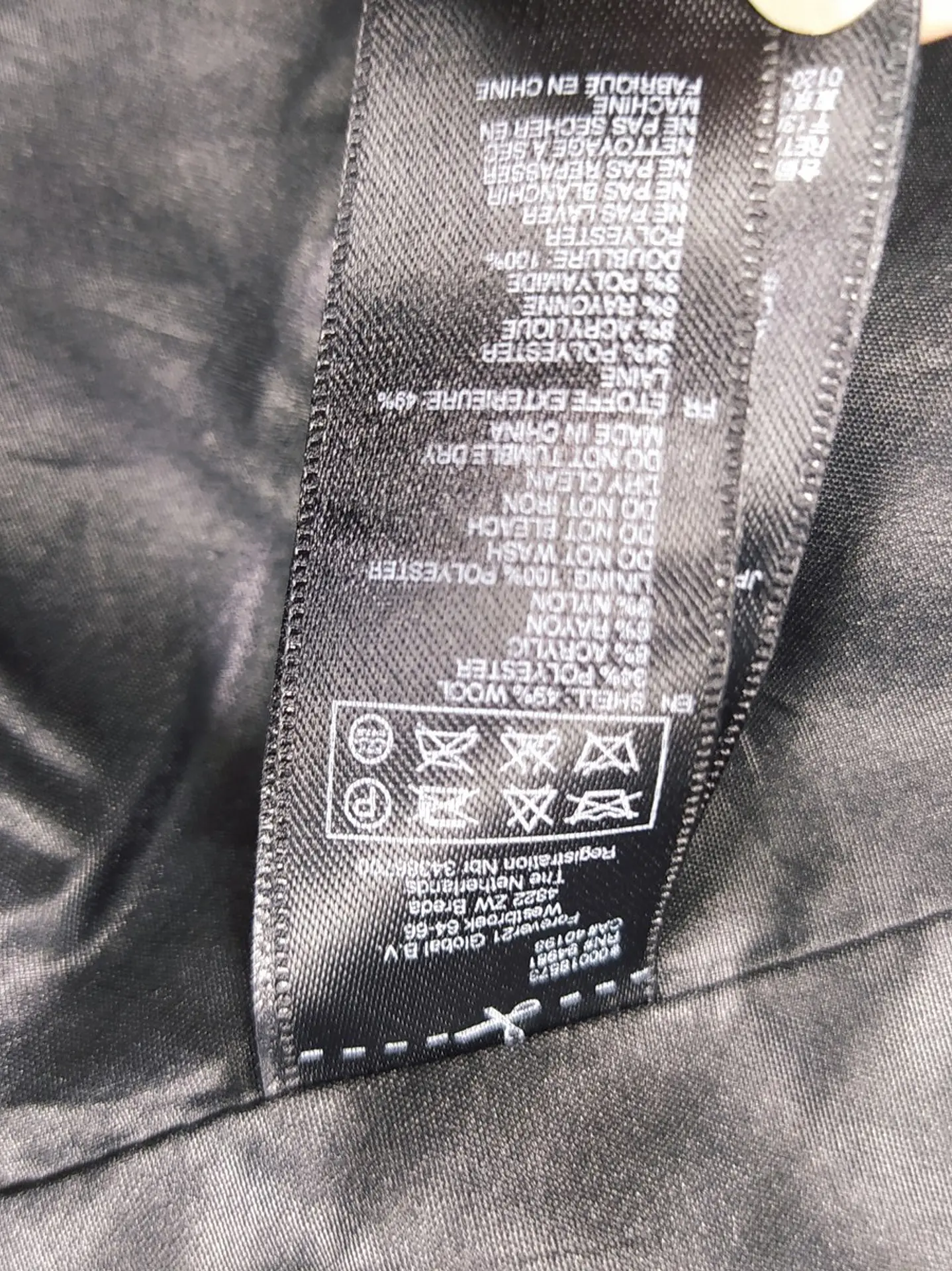 Chaqueta Estilo Field Jacket de Mezcla de Lana Negra Talla SM 8