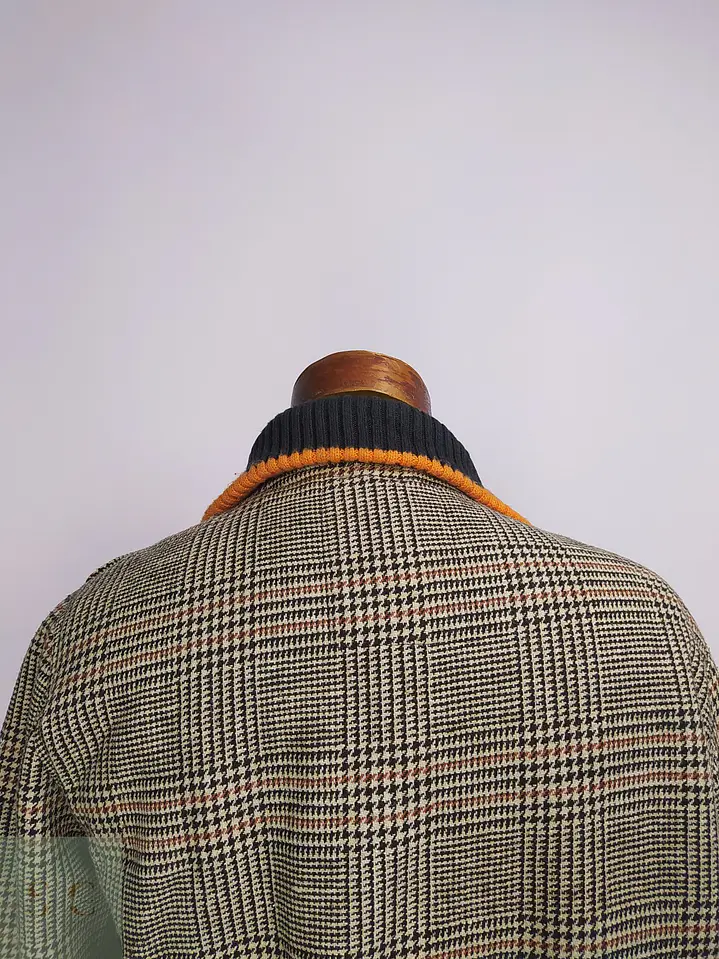 Chaqueta Ireland de Mezcla de Lana Cuadros Glen Plaid y Chiporro Talla M 9