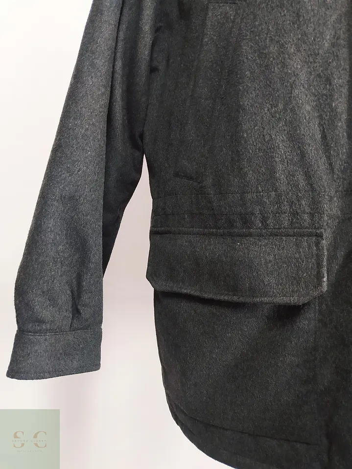 Chaquetón de Lana Virgen y Cachemira Gris Plomo SympaTex Talla XXL 2