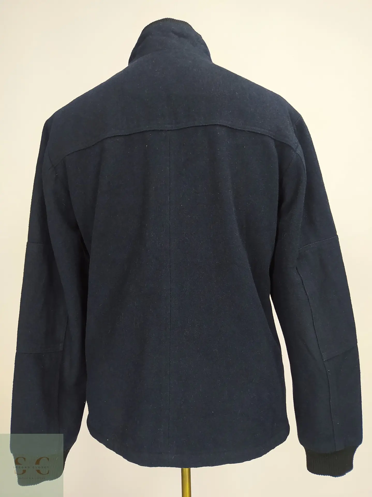 Chaqueta de Mezcla de Lana Azul Marino con Forro Acolchado Talla SM 9