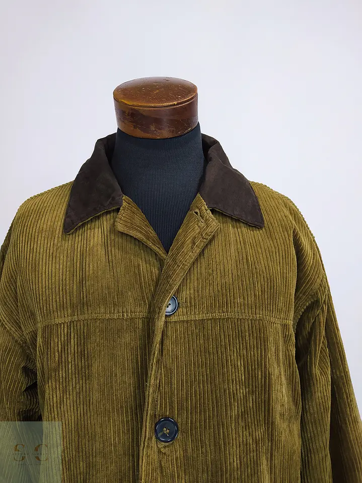 Chaquetón de Pana Cotelé Oliva Tostado con Cuello en Contraste TCM Talla XXXL 3