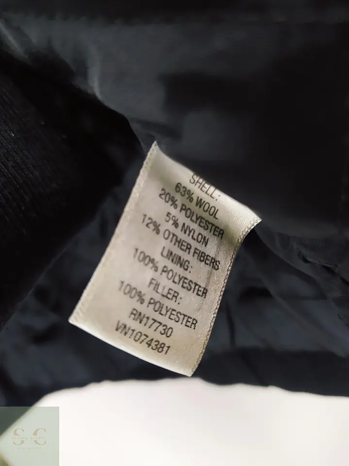 Chaqueta Utilitaria de Mezcla de Lana Negra con Forro Acolchado Merona Talla M 7