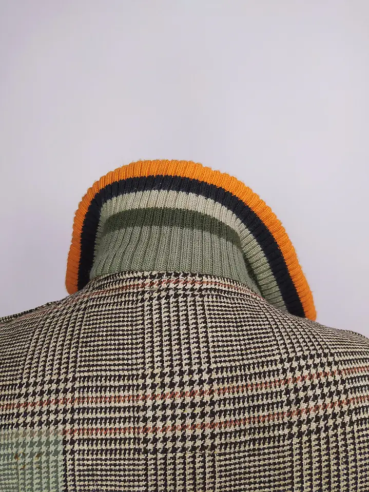 Chaqueta Ireland de Mezcla de Lana Cuadros Glen Plaid y Chiporro Talla M 10