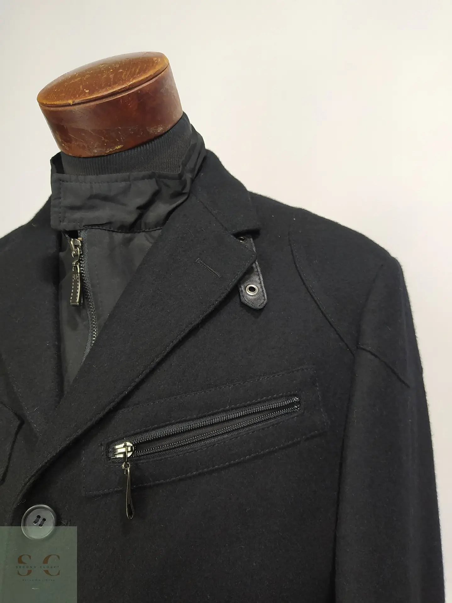 Abrigo Negro con Pechera Desmontable Milestone Talla M 4