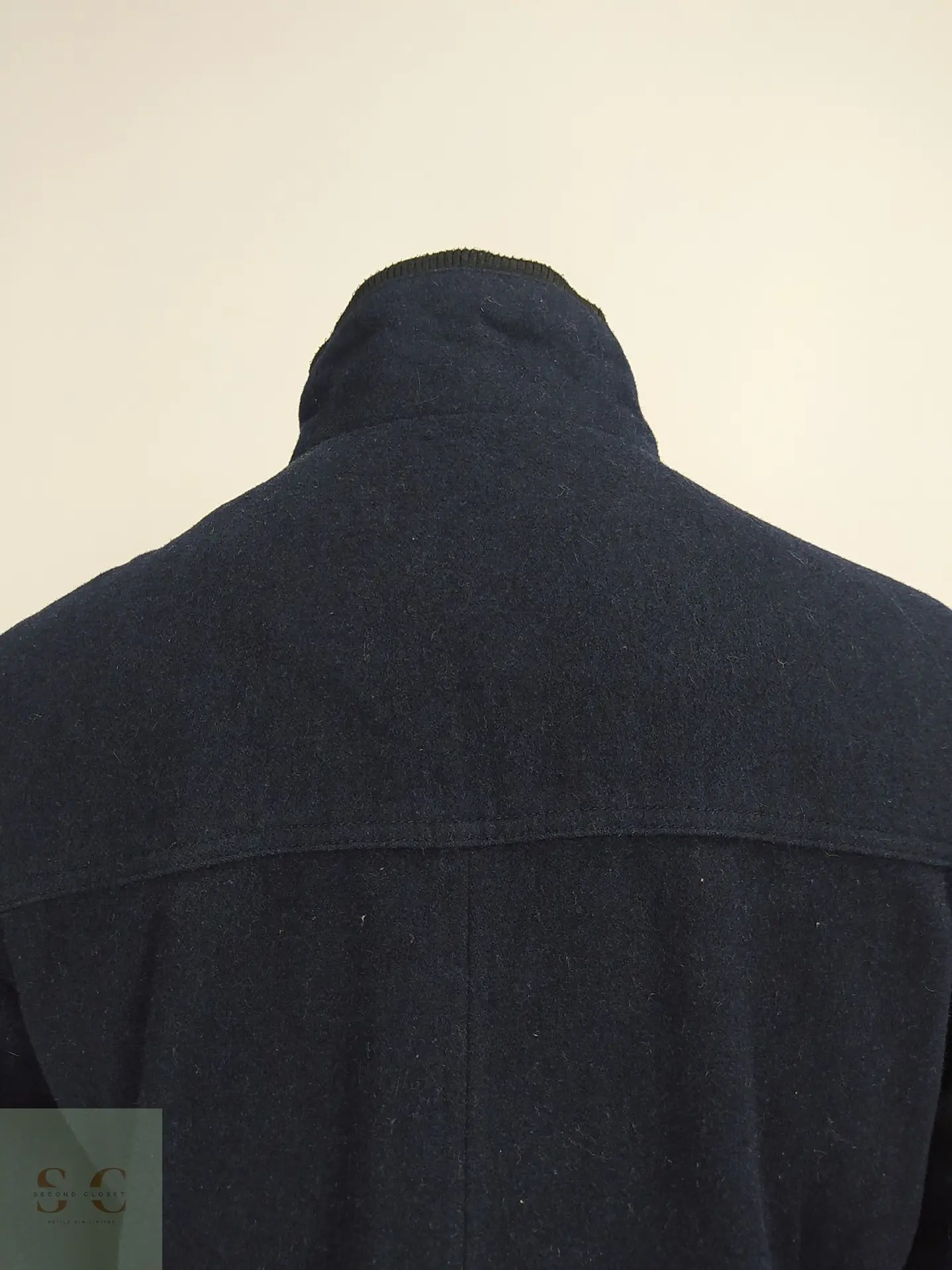 Chaqueta de Mezcla de Lana Azul Marino con Forro Acolchado Talla SM 10