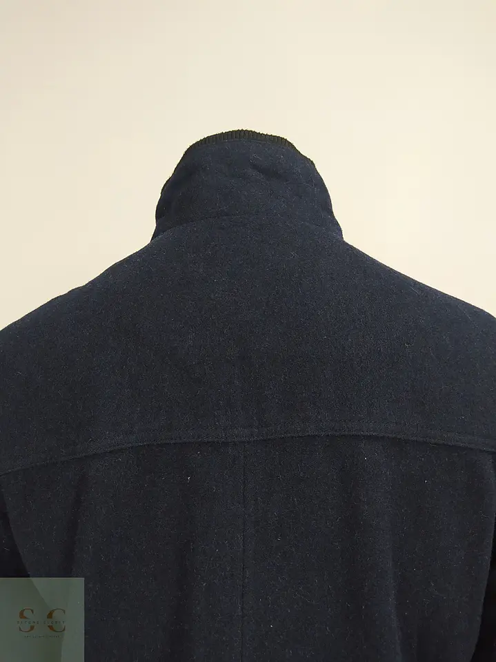 Chaqueta de Mezcla de Lana Azul Marino con Forro Acolchado Talla SM 10