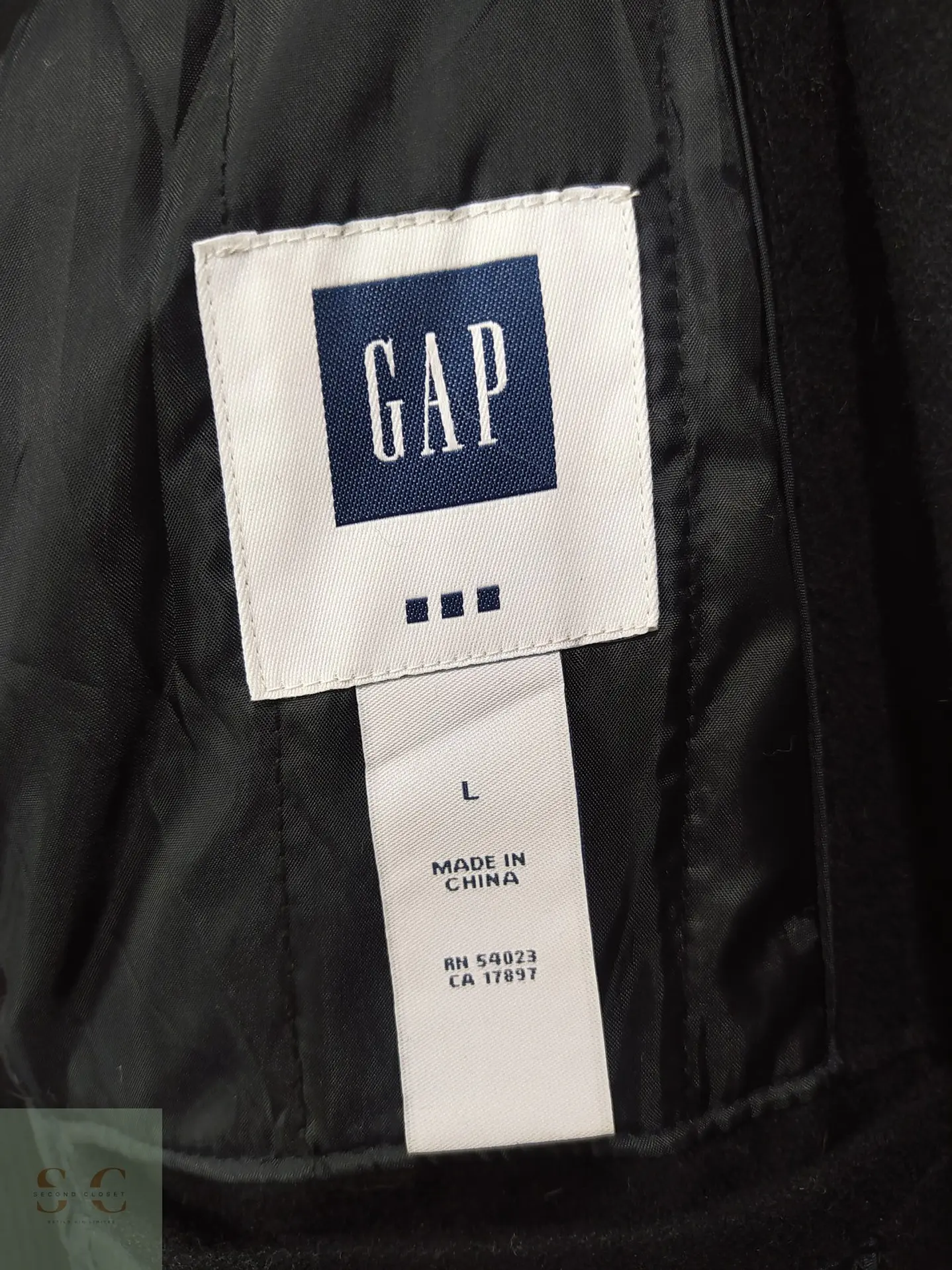 Chaqueta Estilo Harrington de Lana Negra Gap Talla L 6