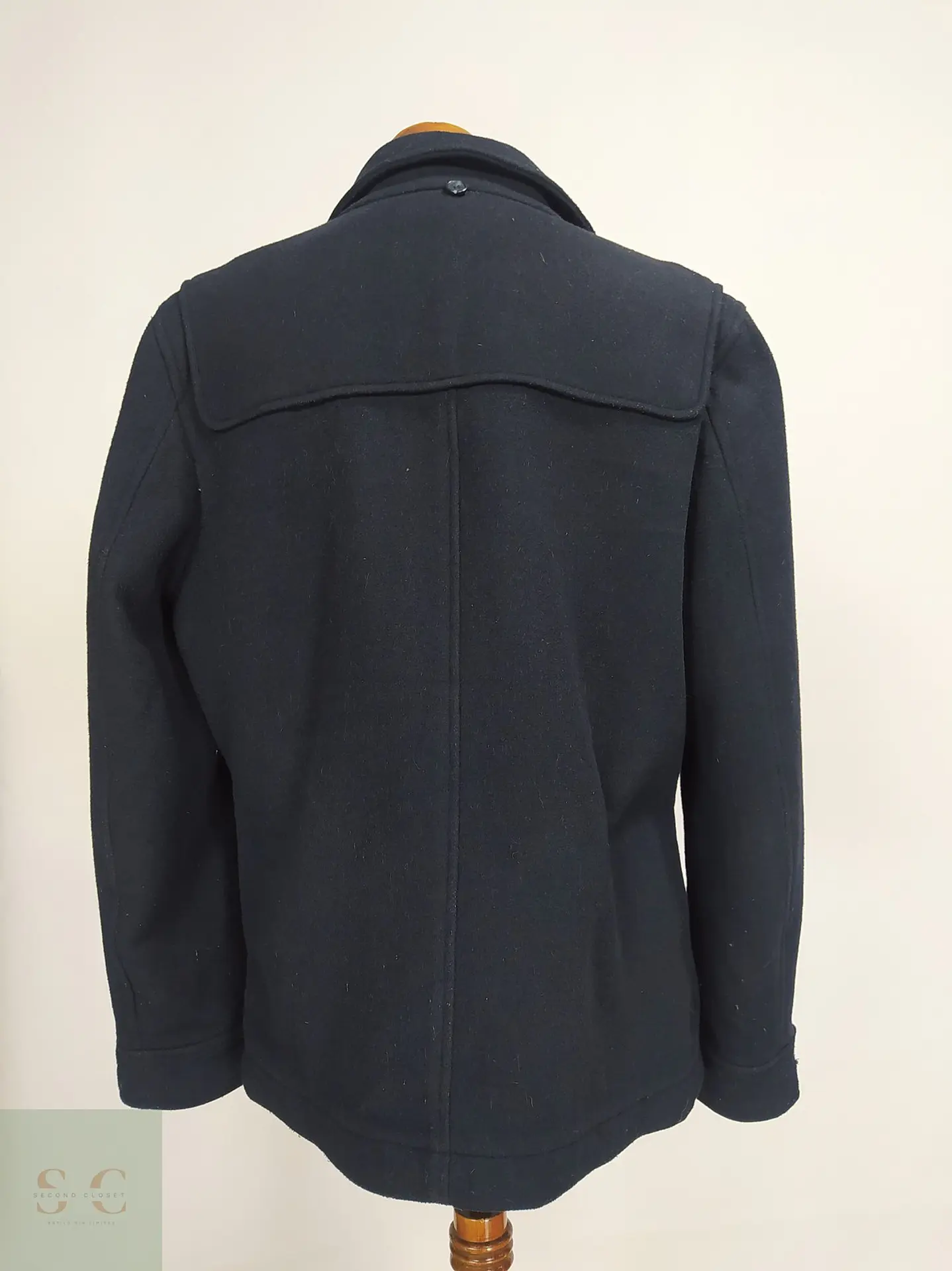 Abrigo Montgomery Corto SWS de Lana Azul Marino Talla M 11