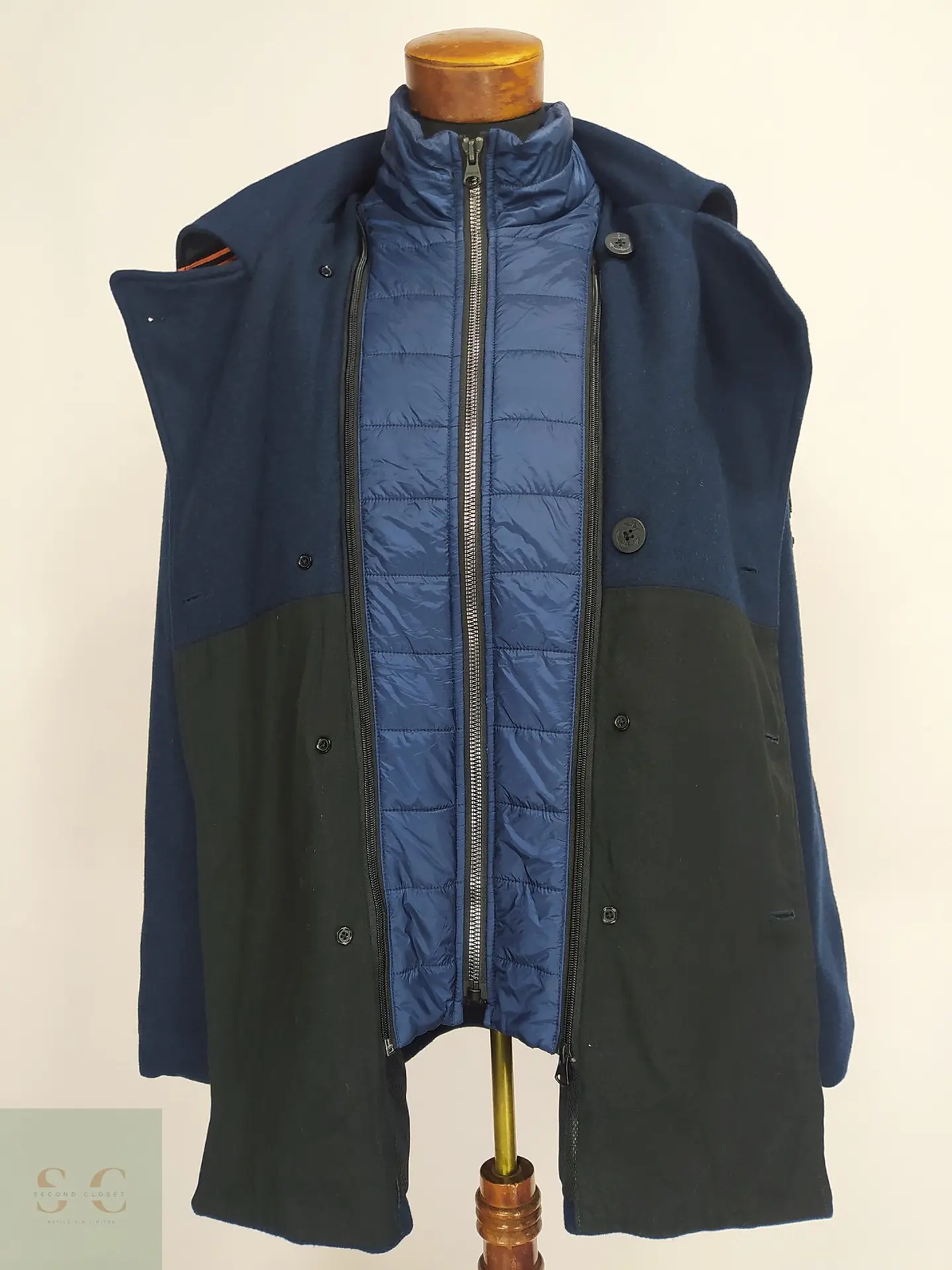 Abrigo Marinero de Lana Azul Gaastra con Pechera Acolchada Talla XXL 6