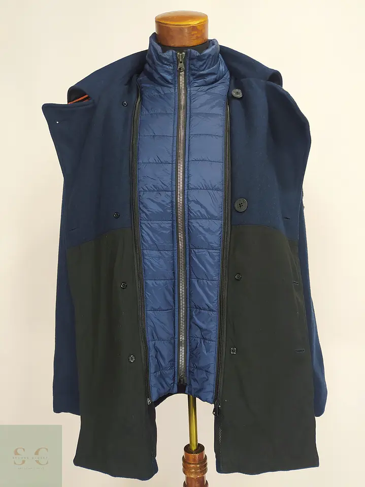 Abrigo Marinero de Lana Azul Gaastra con Pechera Acolchada Talla XXL 6