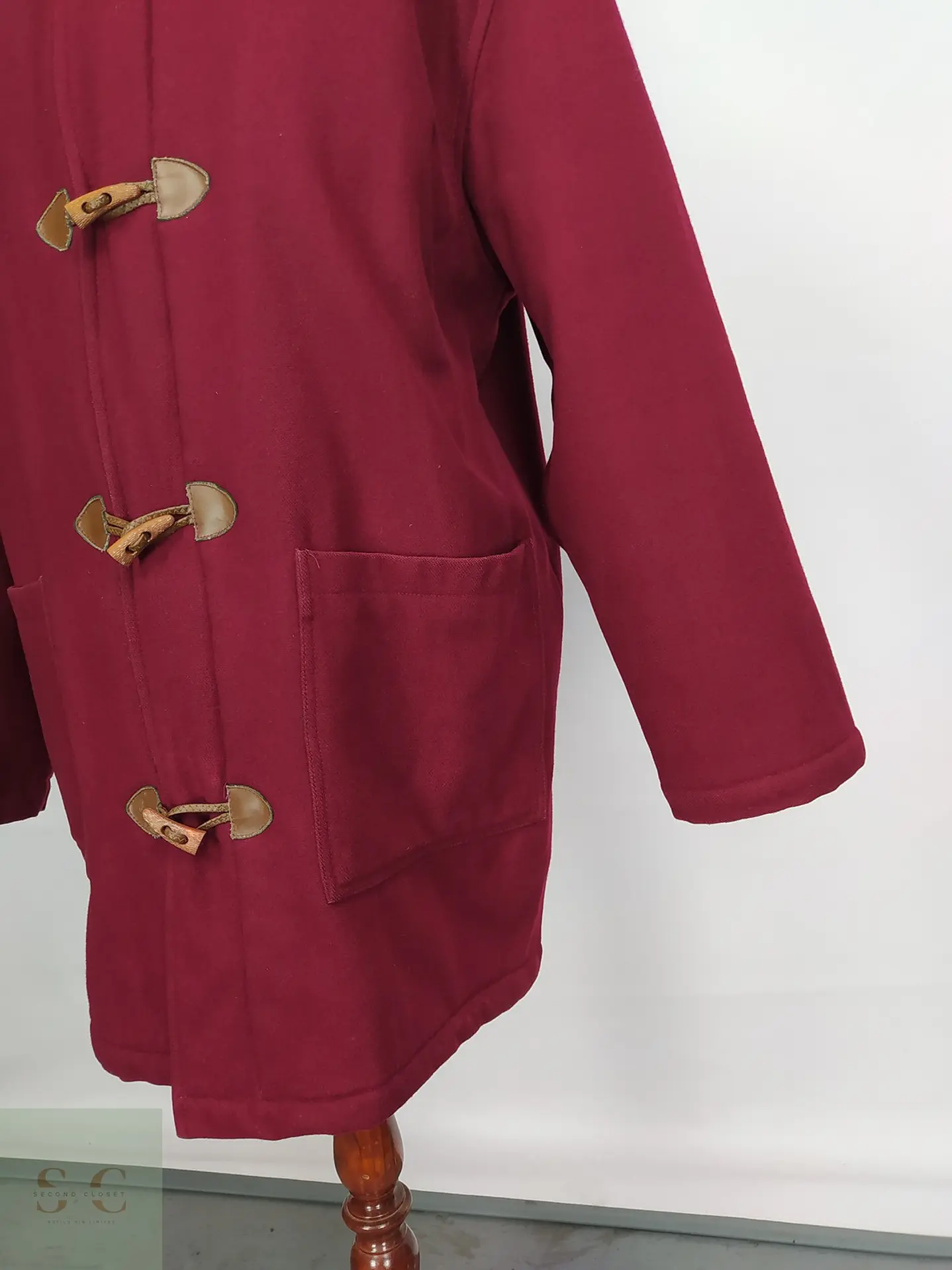 Abrigo Montgomery Burdeos en Mezcla de Lana North Pole Talla XXL 3